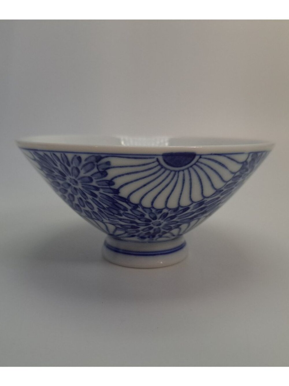 Vintage Otagiri Blue White Floral Ceramic Rice Bowl
